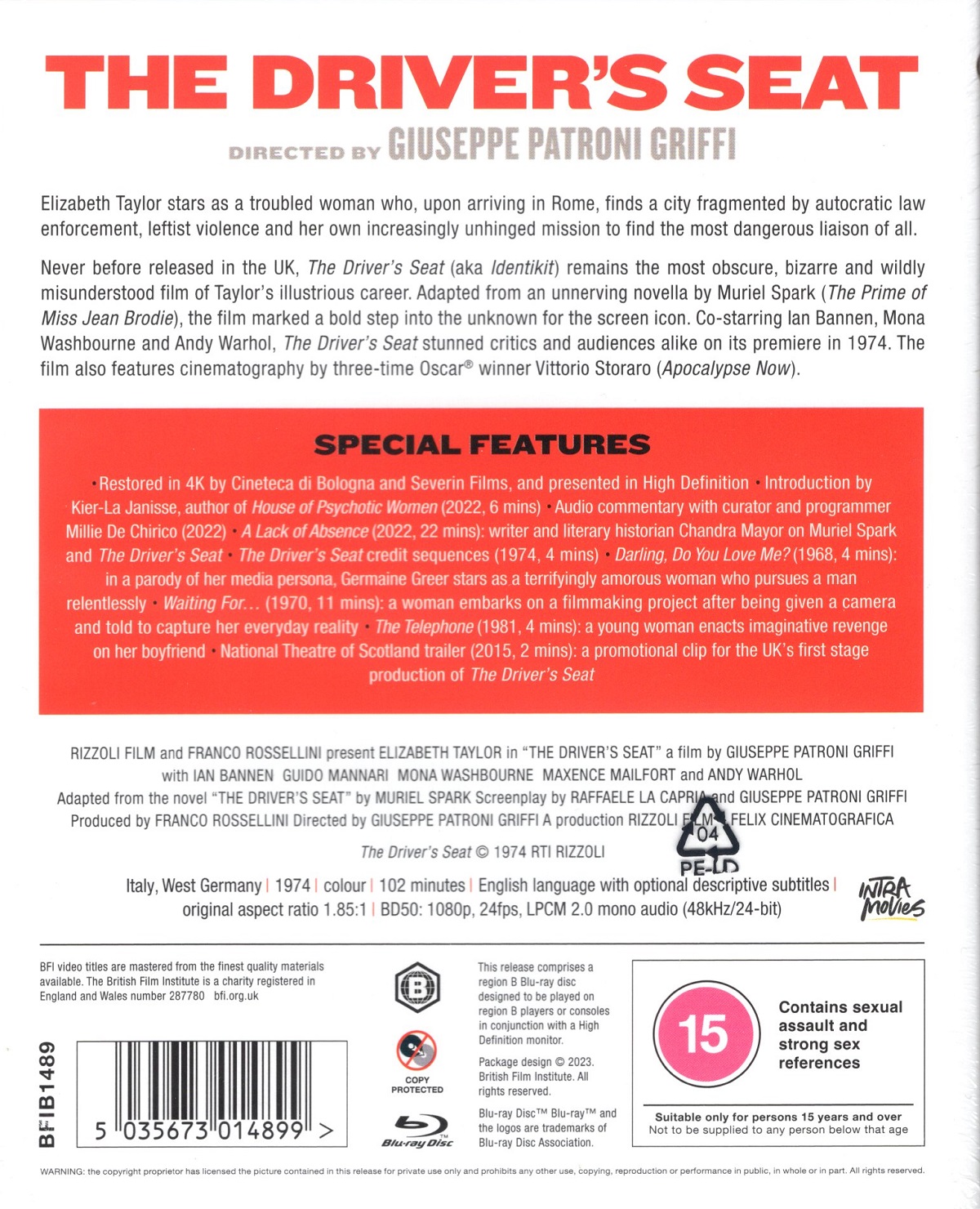 Driver's Seat (ej svensk text) (Blu-ray) - 2