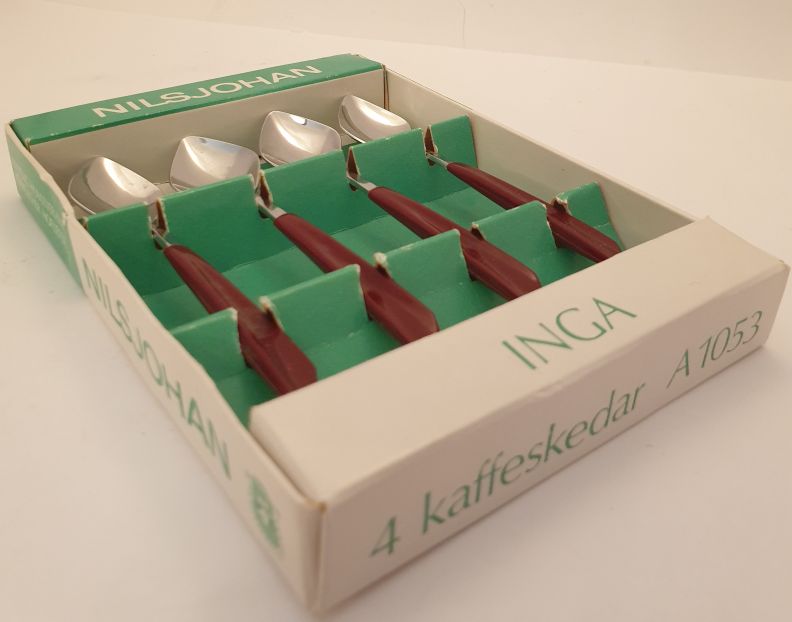 Inga coffee spoon burgundy in original cardboard box - 2