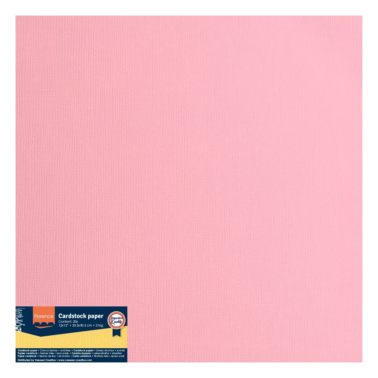 Florence - Cardstock paper texture 12x12 - Rose - 3