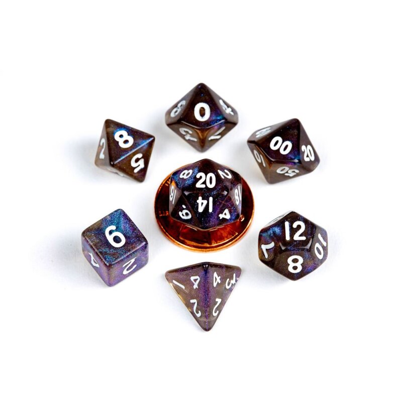 10mm Mini Stardust Acrylic Poly Dice Set Galaxy Reprint 