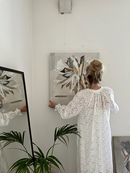 Såld! "Vårblommor 2" AKRYLTAVLA MÅLAD AV MARIA C BERNHARDSSON, ORGINAL