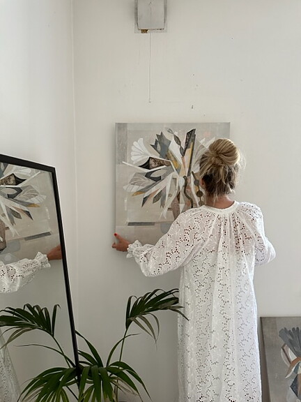 Såld! "Vårblommor 2" AKRYLTAVLA MÅLAD AV MARIA C BERNHARDSSON, ORGINAL