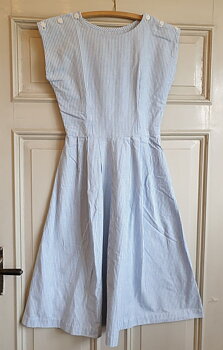 Dress light blue white striped 1960s