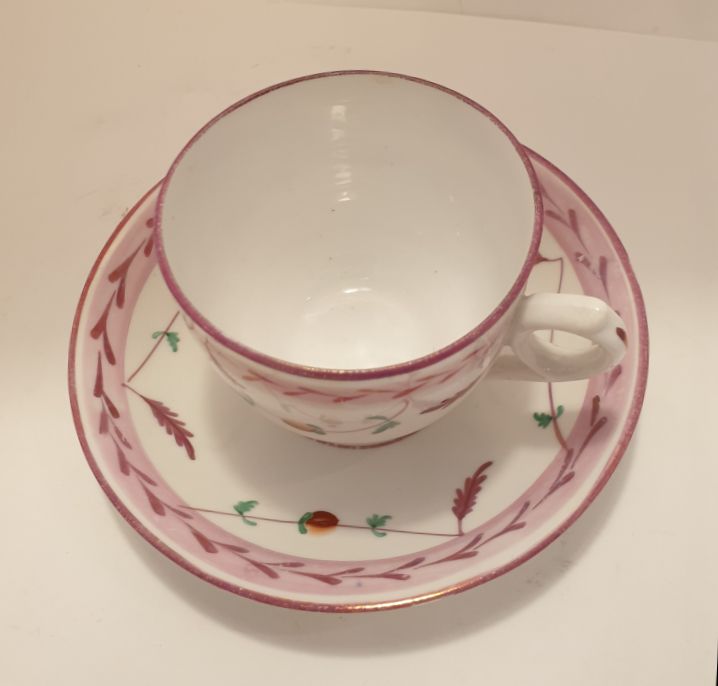 Cups with saucers 19th century lustre glaze 9 pcs. - 3