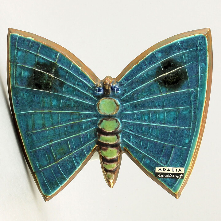Taisto Kaasinen (Arabia 1960s) Colorful Butterfly Wall Plaque 19 cm (4)