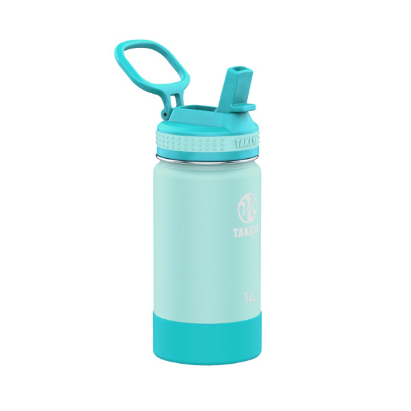 Actives Straw Insulated Bottle 14oz/414ml Surfer/Lagoon - TAKEYA Europe