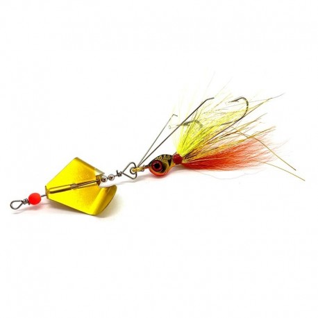 armada eyebuzzer is a surface bait for pike of 21g. The propeller spins on the surface and splashes away grass. orange