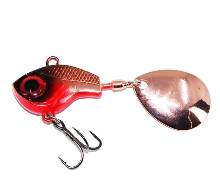 armada eyecatcher 12g är en spinnertail som kastar långt och fiskar bra på abborre, regnbåge och öring. koppar