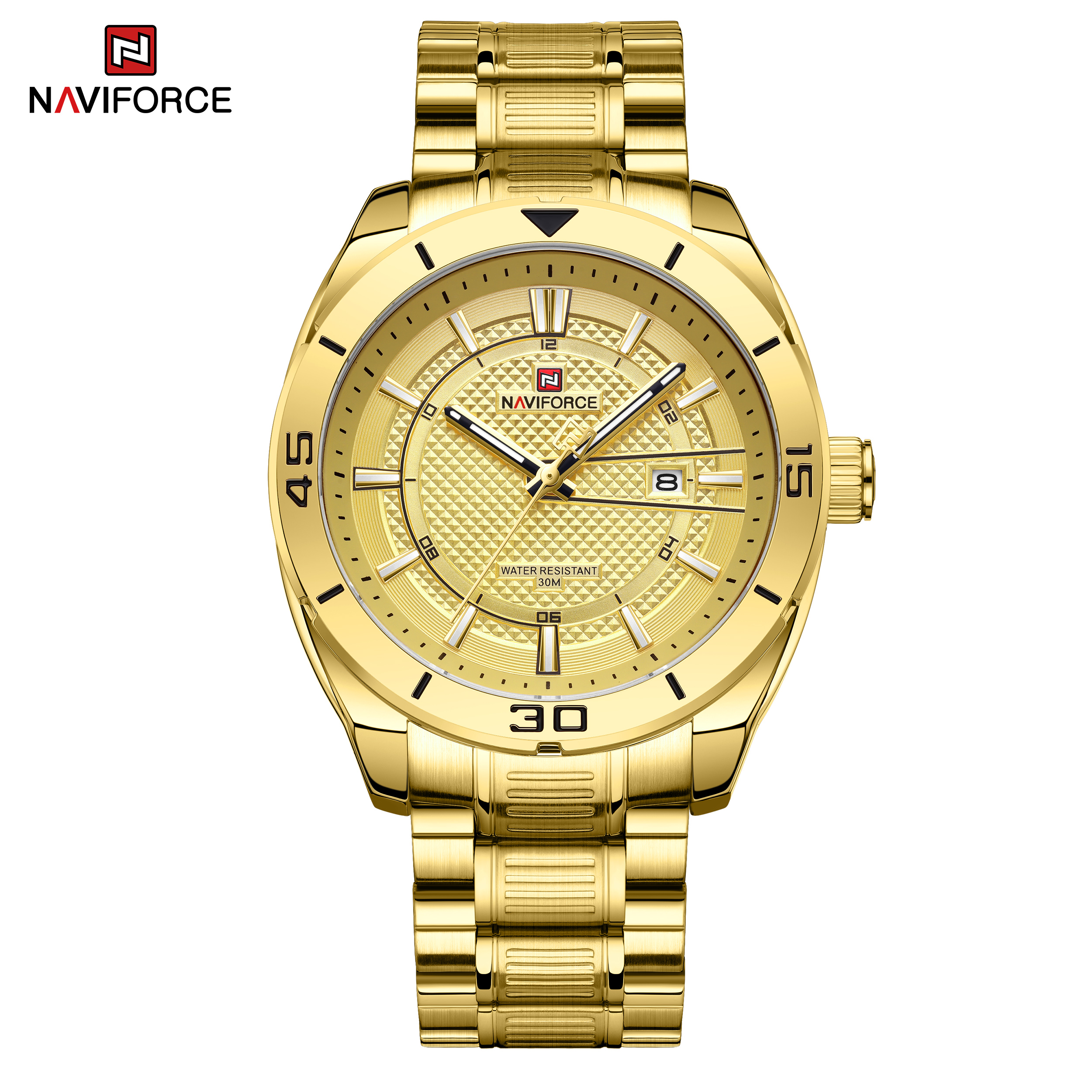 Naviforce watch golden discount colour