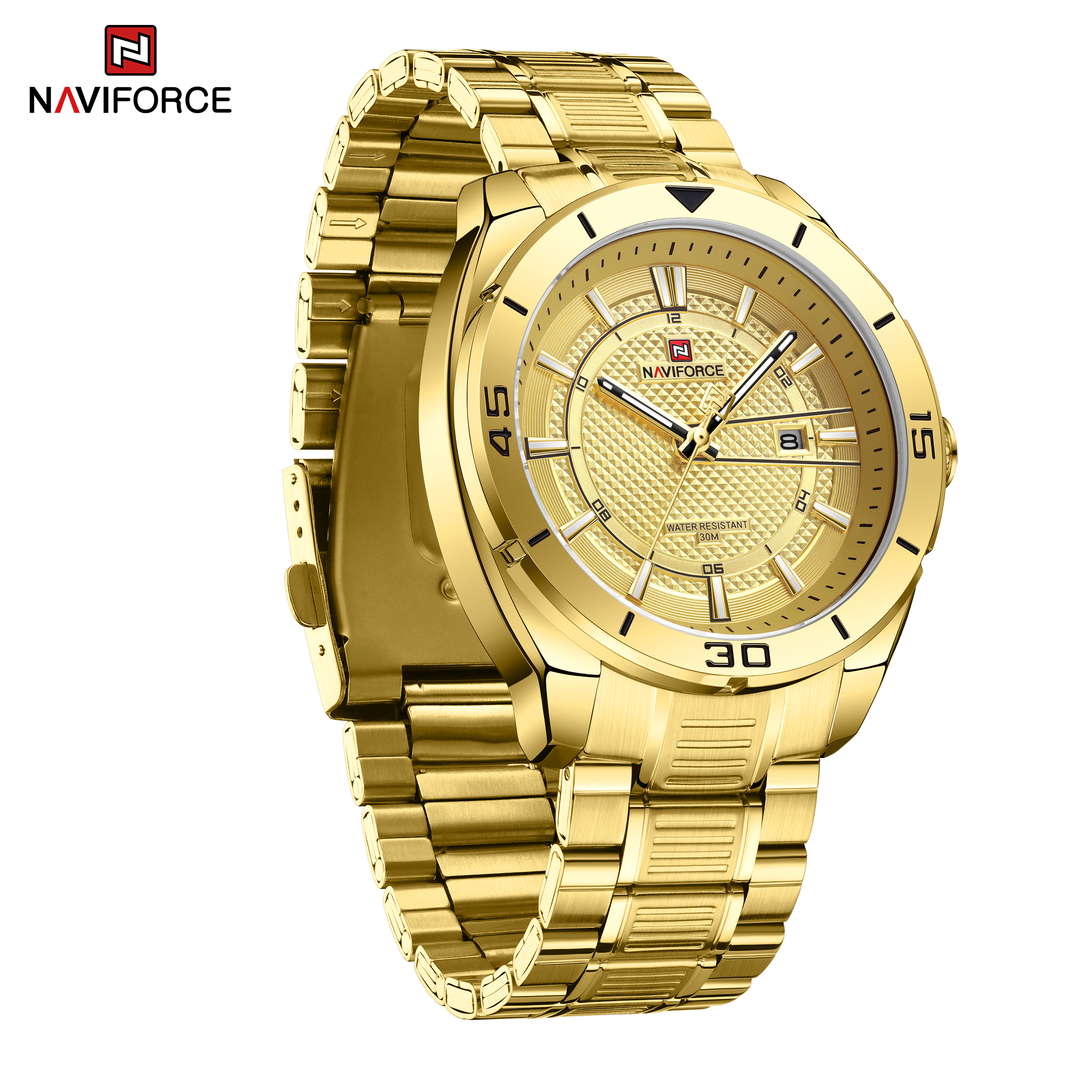 Naviforce golden watch on sale price