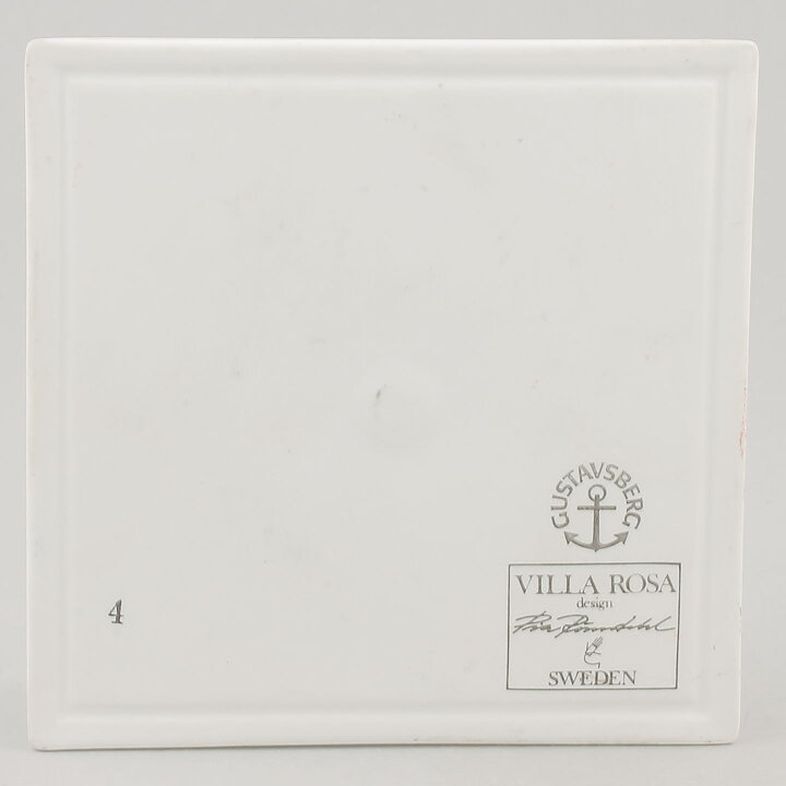 ピア・ロンダール  Villa Rosaシリーズ  窓辺のサボテンがモチーフの陶板  12cm  1985年 