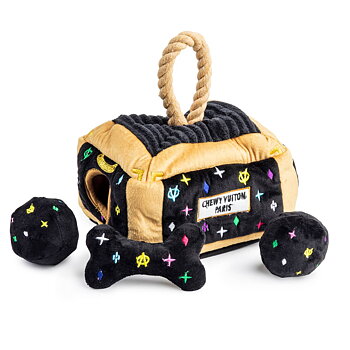 Haute Diggity Dog Black Monogram Chewy Vuiton Trunk