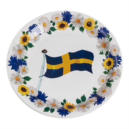 Papptallrikar 18 cm Svenska flagga