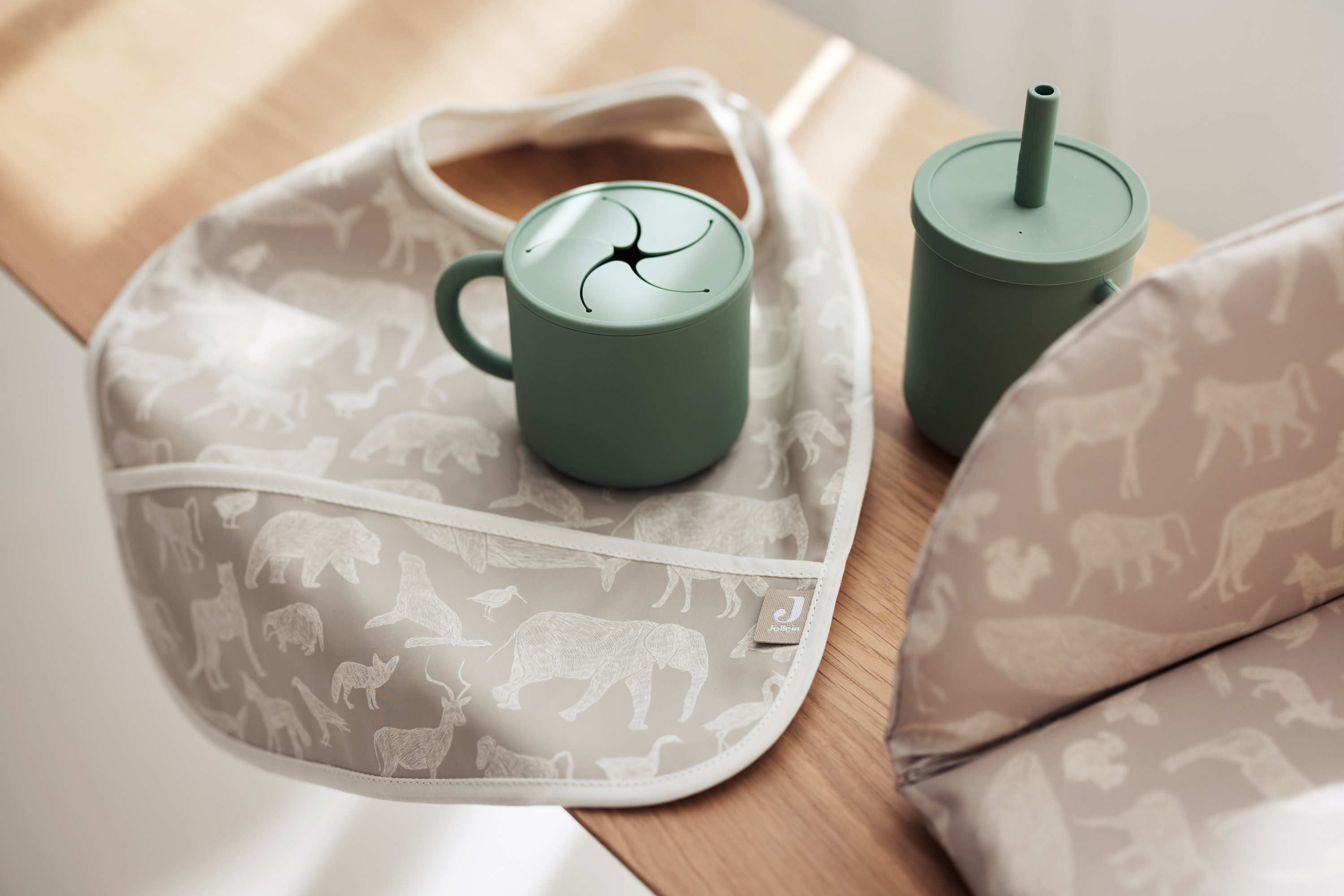 Jollein Haklapp Vattentät Animals Olive green (2pack) - 11