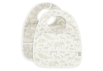 Jollein Haklapp Vattentät Animals Olive green (2pack)