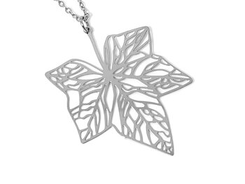 Murgröna Halsband i Rostfritt Stål, Hedera Helix Hänge, Natur Smycke
