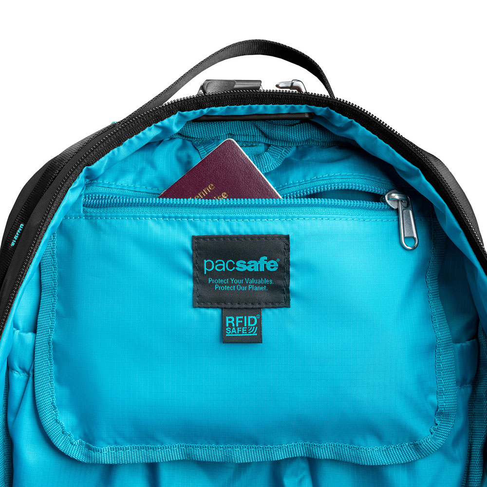 Stöldsäker ryggsäck - PACSAFE ECO 18L Anti-Theft Econyl Black - 9