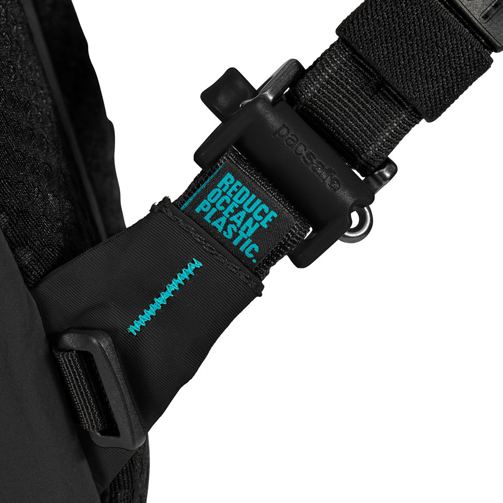 Stöldsäker sling-ryggsäck - PACSAFE ECO 12L Anti-Theft Econyl Sling Backpack Black - 7
