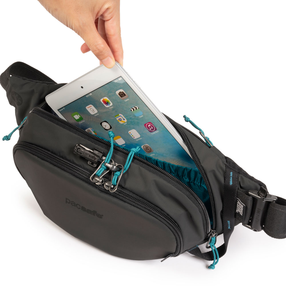 Stöldsäker höftväska - PACSAFE ECO Anti-Theft Econyl Waist Pack Black - 4