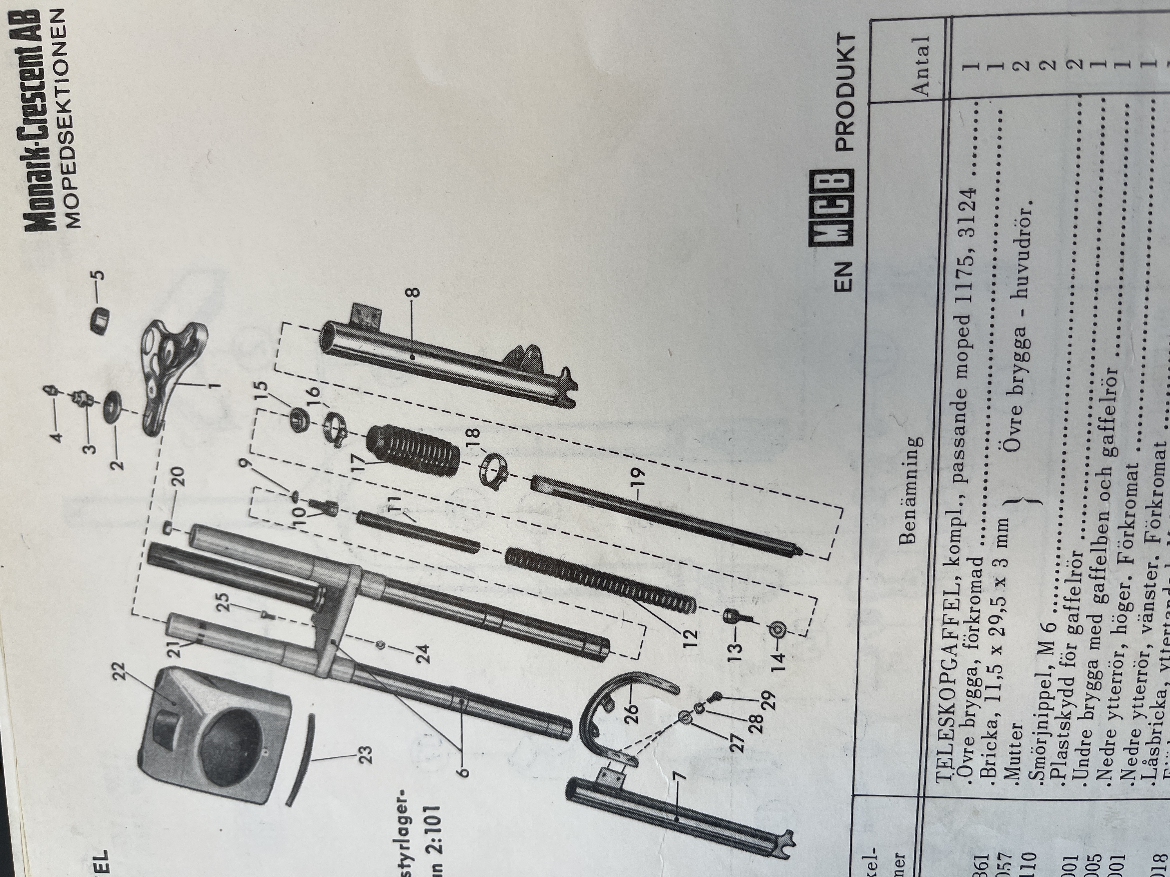 Mutter, Vordergabel Husqvarna Cornette auch Monark 1175/3124 und andere 81-412-057 NOS - 2