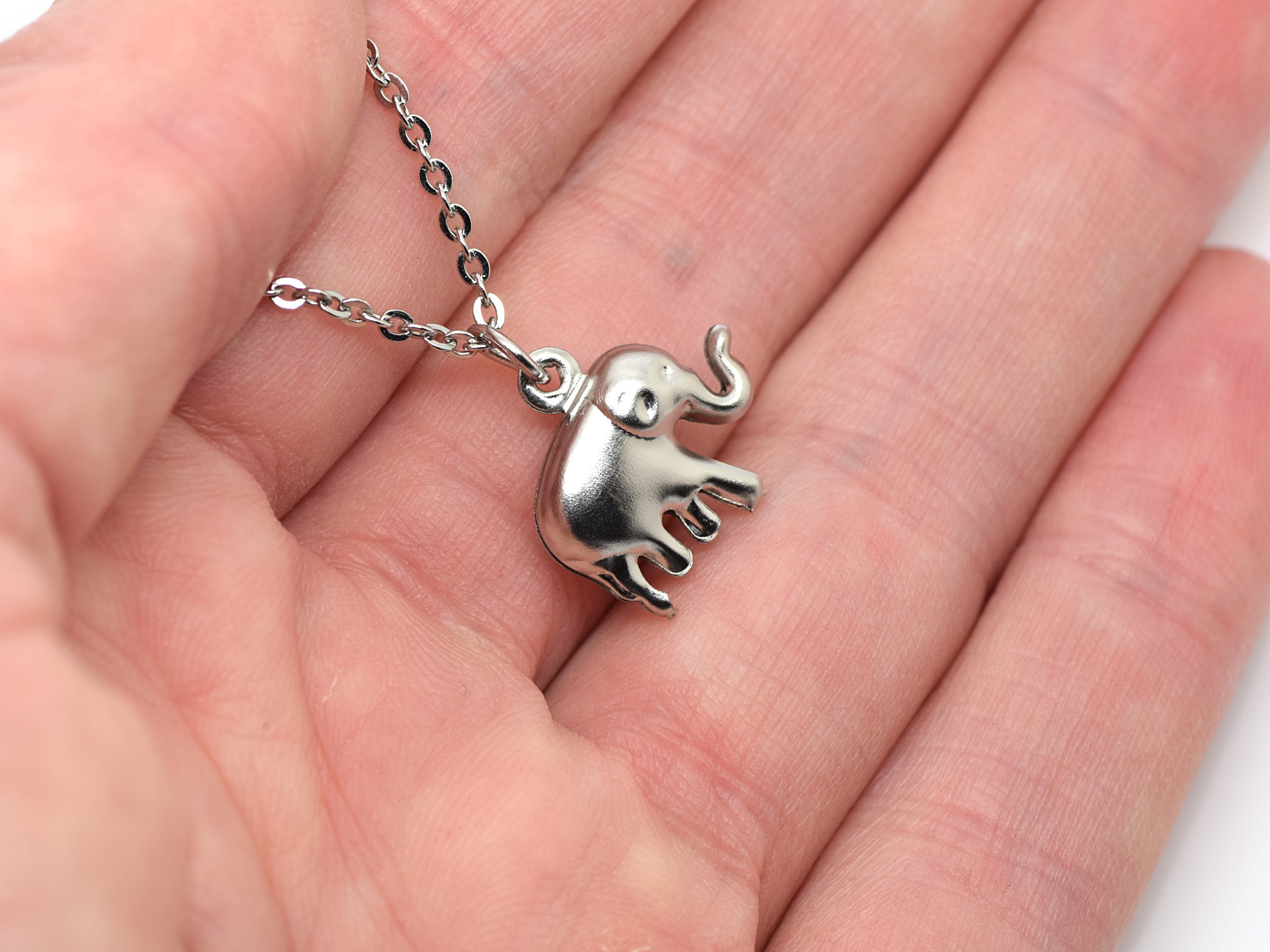Elefant Halsband i Rostfritt Stål, Afrikanskt Hänge, Afrika Accessoar, Djur Smycke - 4
