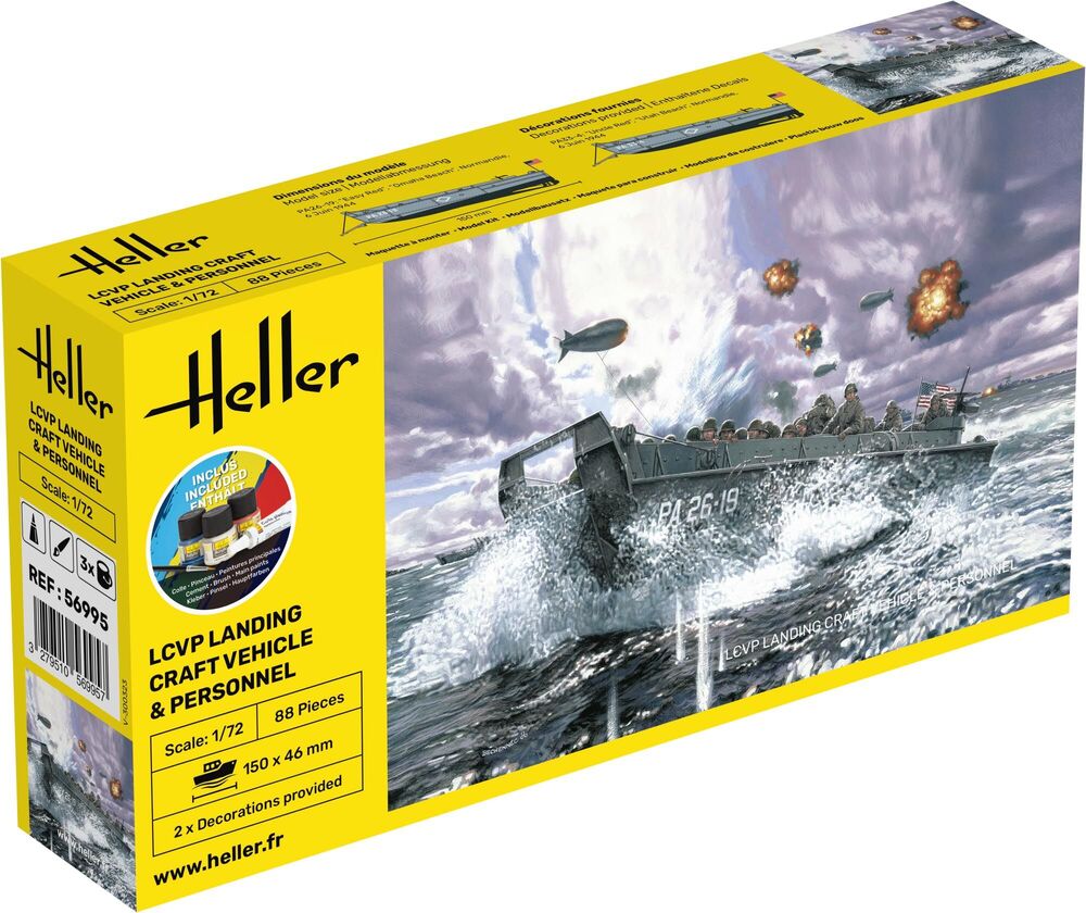 1/72 LCVP LANDUNGSBOOT + FIGURESCOMPLETE incl. glue, paints and brush