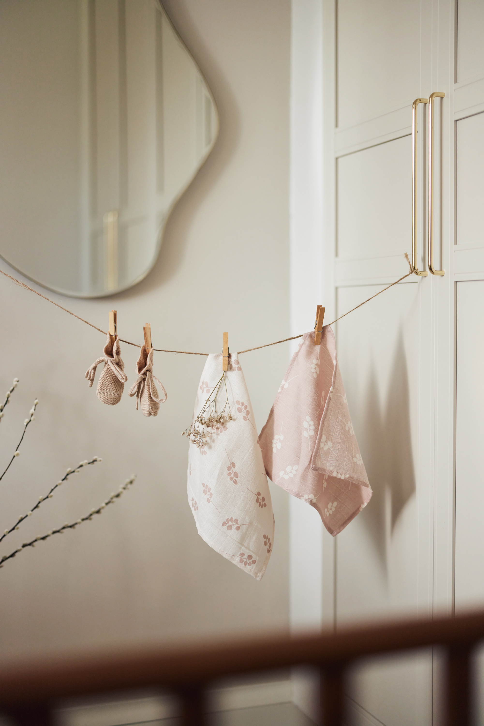 Jollein Muslin tvättlapp 31 x 31 cm Twig Wild Rose (3-pack) - 5