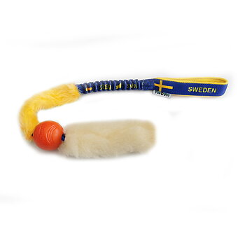 Sverigeleksak  med fuskpäls, boll och fårskinnssvans