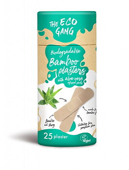 Grøn emballage med plaster og tekst aloe vera