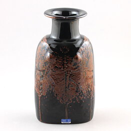 Stig Lindberg (1970s) People Vase with Tenmoku Glaze 21 cm 
