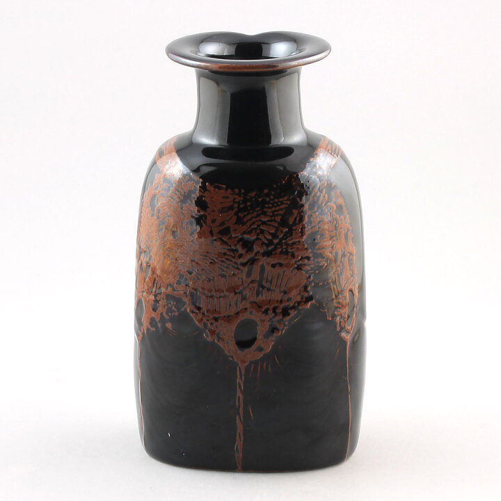 Stig Lindberg (1970s) People Vase with Tenmoku Glaze 21 cm 