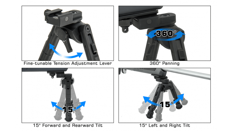 UTG® Recon 360® TL Bipod 203-305mm Picatinny - 4