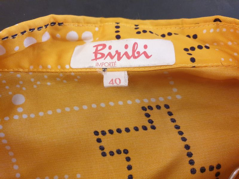 Blouse 1970s yellow patterned size M - 3