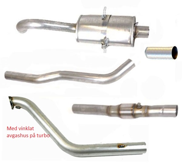 SPORTAVGASSYSTEM 3" ROSTFRITT med  3" FRAMRÖR (turbo vinklat avgashus), RACEKAT - 1 dämpare - VOLVO 740-940 ser
