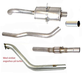 SPORTAVGASSYSTEM 3" ROSTFRITT med  3" FRAMRÖR (turbo vinklat avgashus), RACEKAT - 1 dämpare - VOLVO 740-940 ser