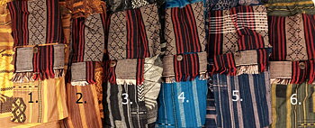 Haremsbyxor med Aztec Kubiskt Mönster och utanpå-ficka med fransar