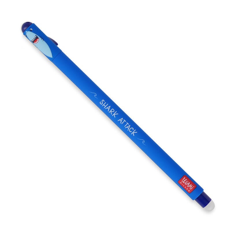 Gel pen with erasable ink, Blue - Shark