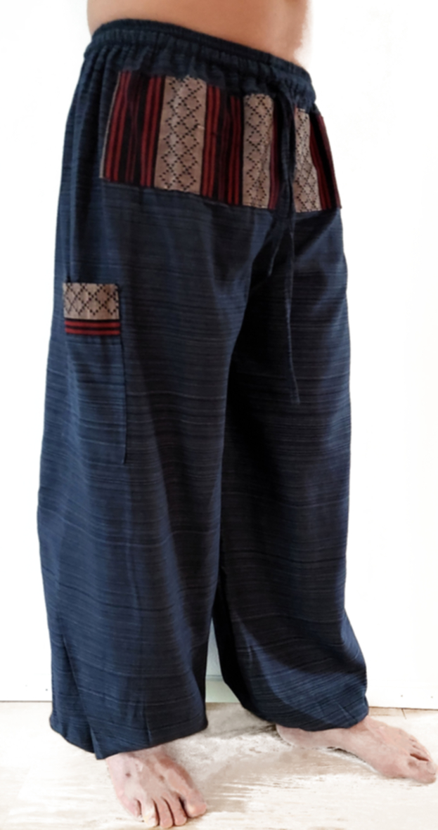 Byxor - Baggy - Vävlook med tribal weave mönster och sidoficka 