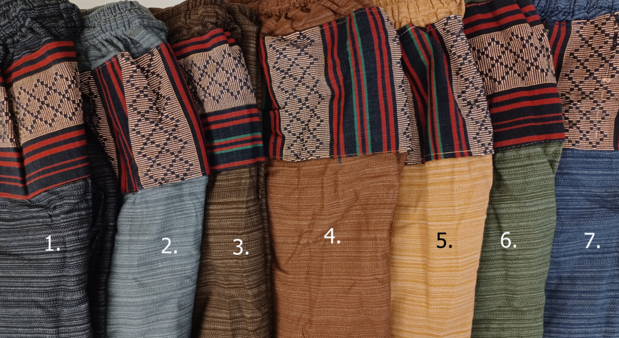Byxor - Baggy - Vävlook med tribal weave mönster och sidoficka  - 2