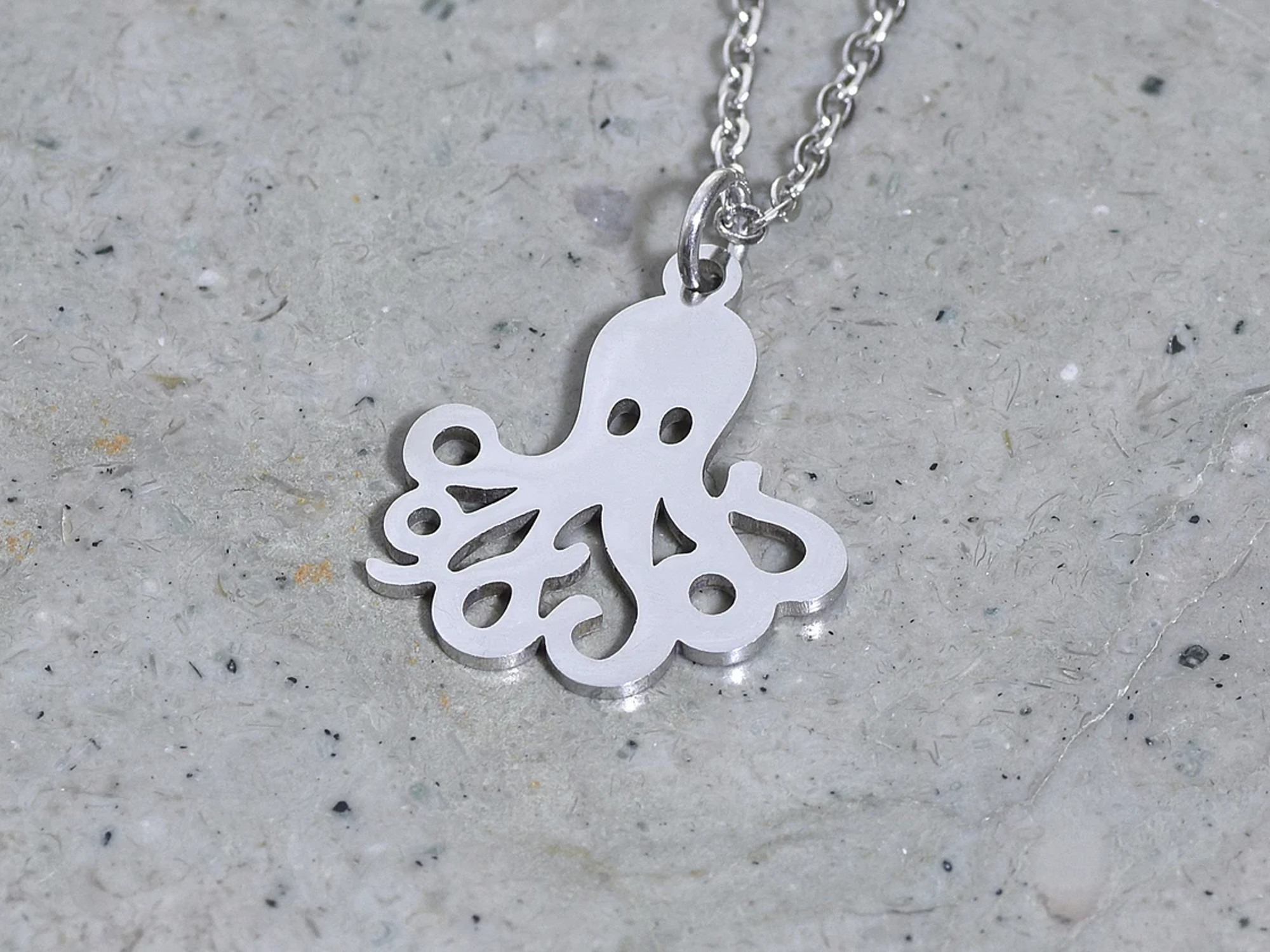 Bläckfisk Halsband i Rostfritt Stål, Cthulhu Hänge, Tentakel Accessoar, Djur Smycke - 3