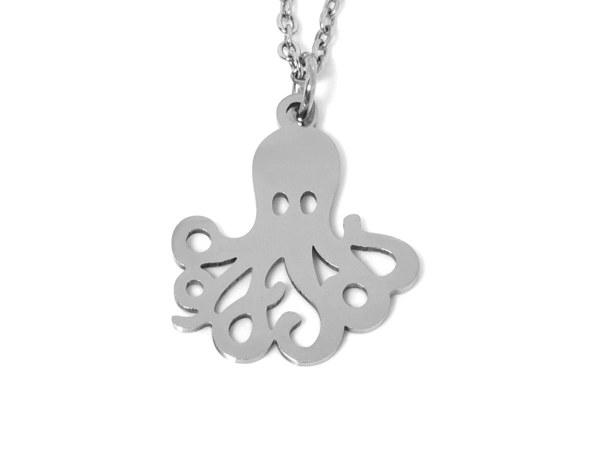 Bläckfisk Halsband i Rostfritt Stål, Cthulhu Hänge, Tentakel Accessoar, Djur Smycke - 2