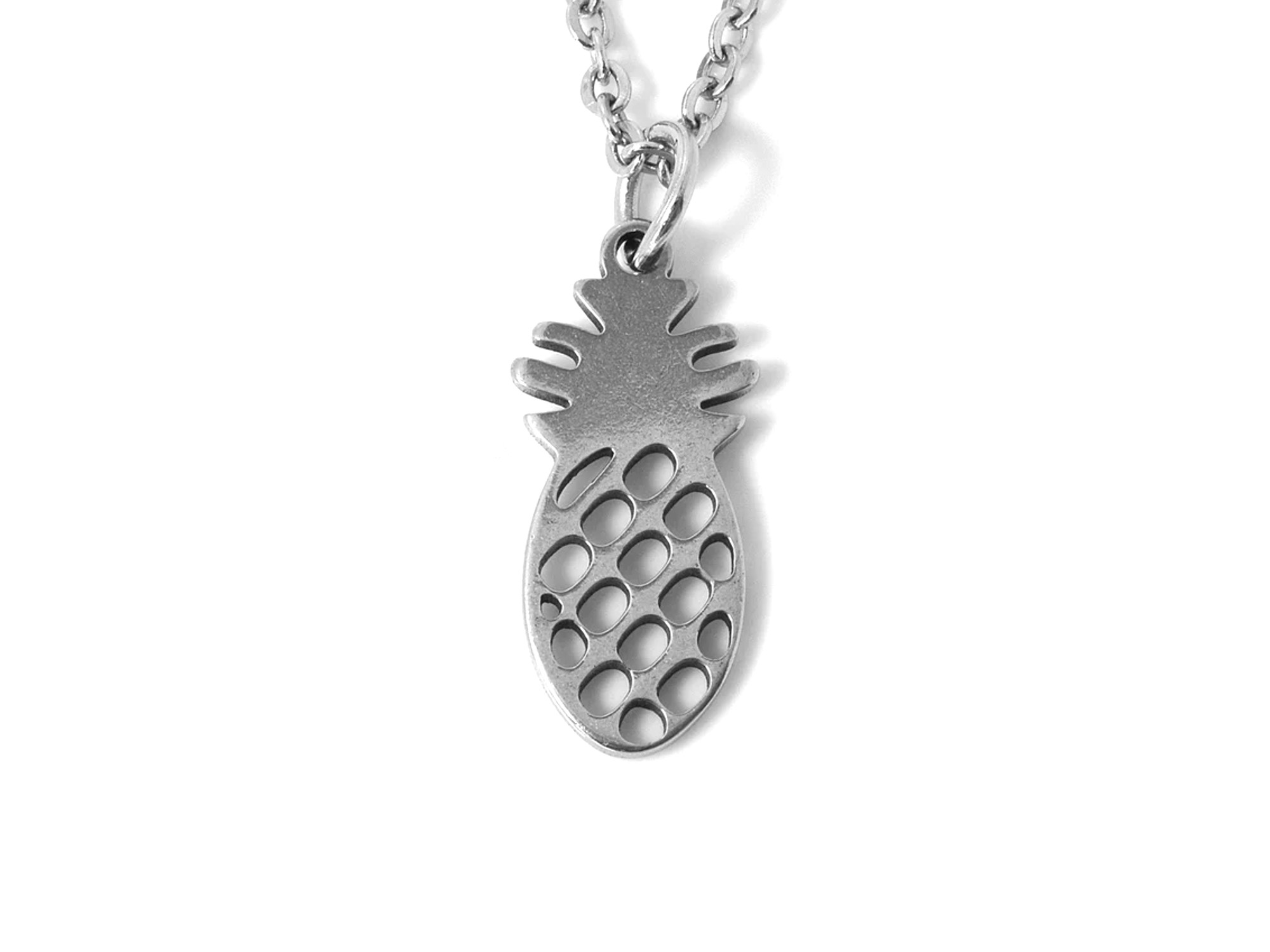 Ananas Halsband i Rostfritt Stål, Fruktälskare Hänge, Natur Accessoar, Exotisk Frukt Smycke