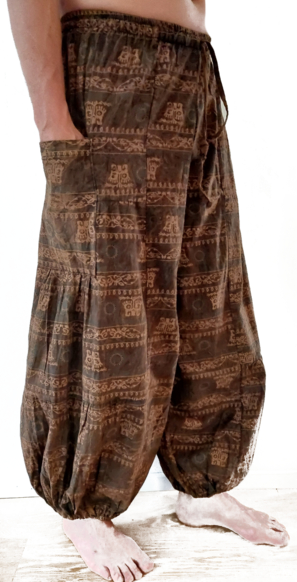 Byxor - Baggy med Buddha Feet - Brun
