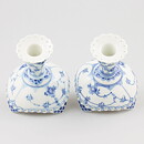 ロイヤルコペンハーゲン  Blue Flutedシリーズ  フルレースのキャンドルホルダー  2点セット  10cm  20世紀