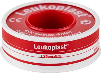Leukoplast tape fixerar lindor och kompresser