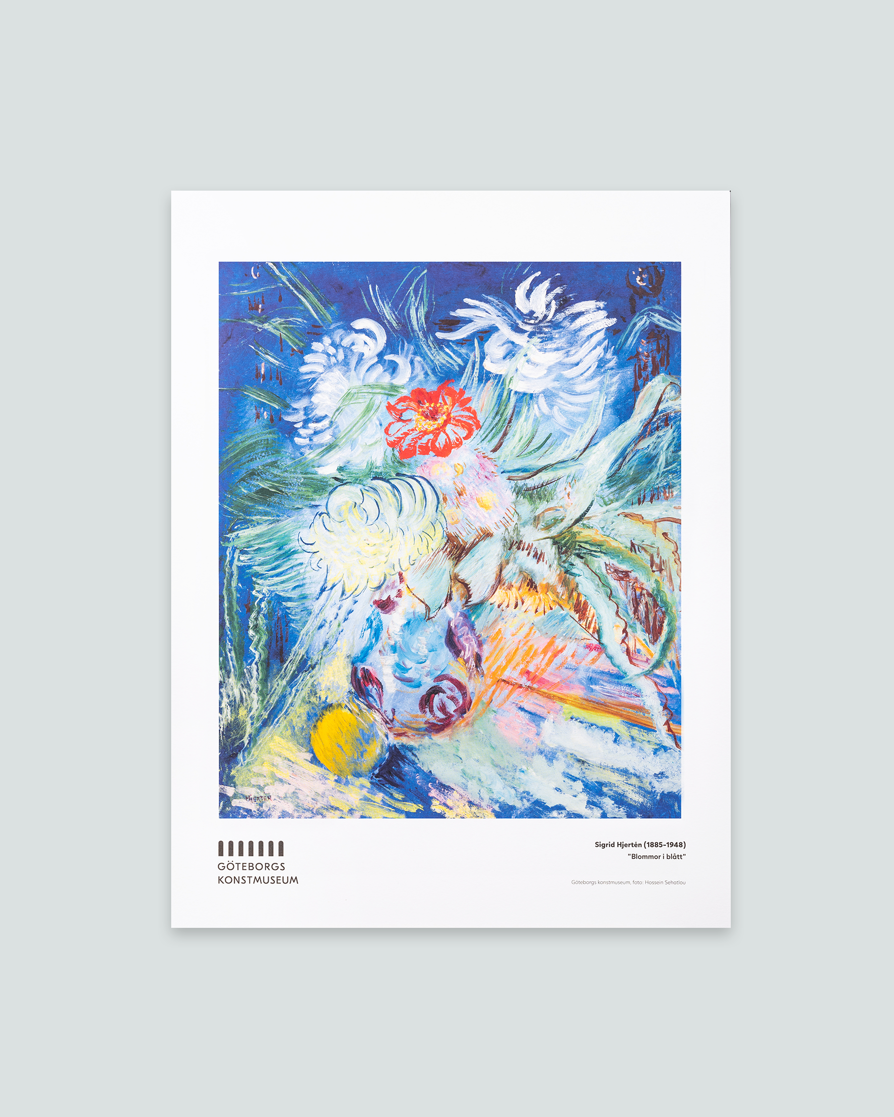 Affisch, Sigrid Hjertén, Blommor i blått