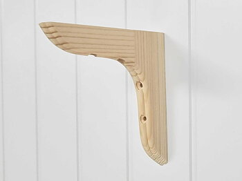 Hyllkonsol av obehandlad furu i lantlig stil. En hyllkonsol som passar vägghyllor med passande djup. Hyllkonsol med ett 150mm djup och 150mm höjd.