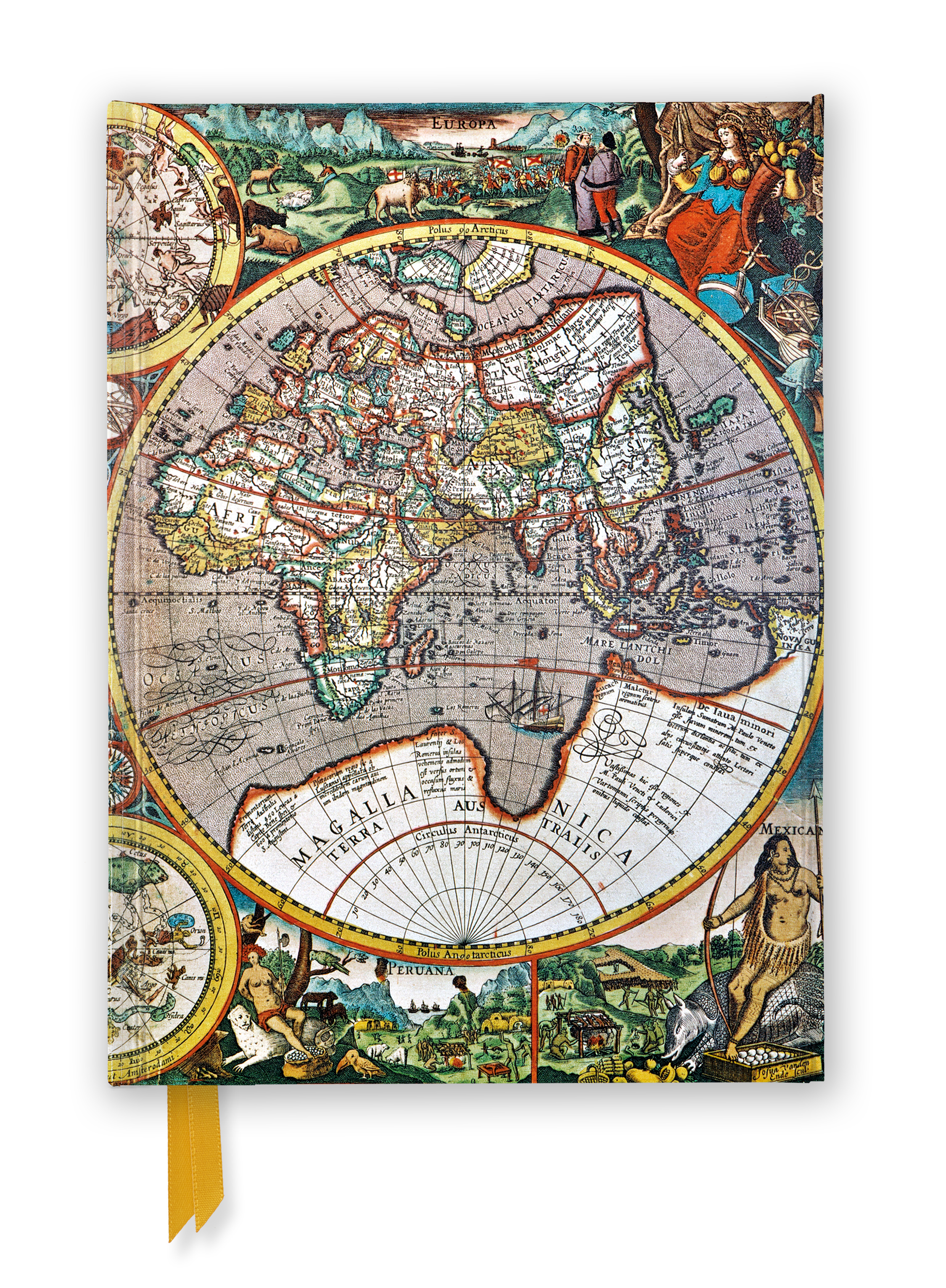   Pieter van den Keere: Antique Map of the World (Foiled Journal)