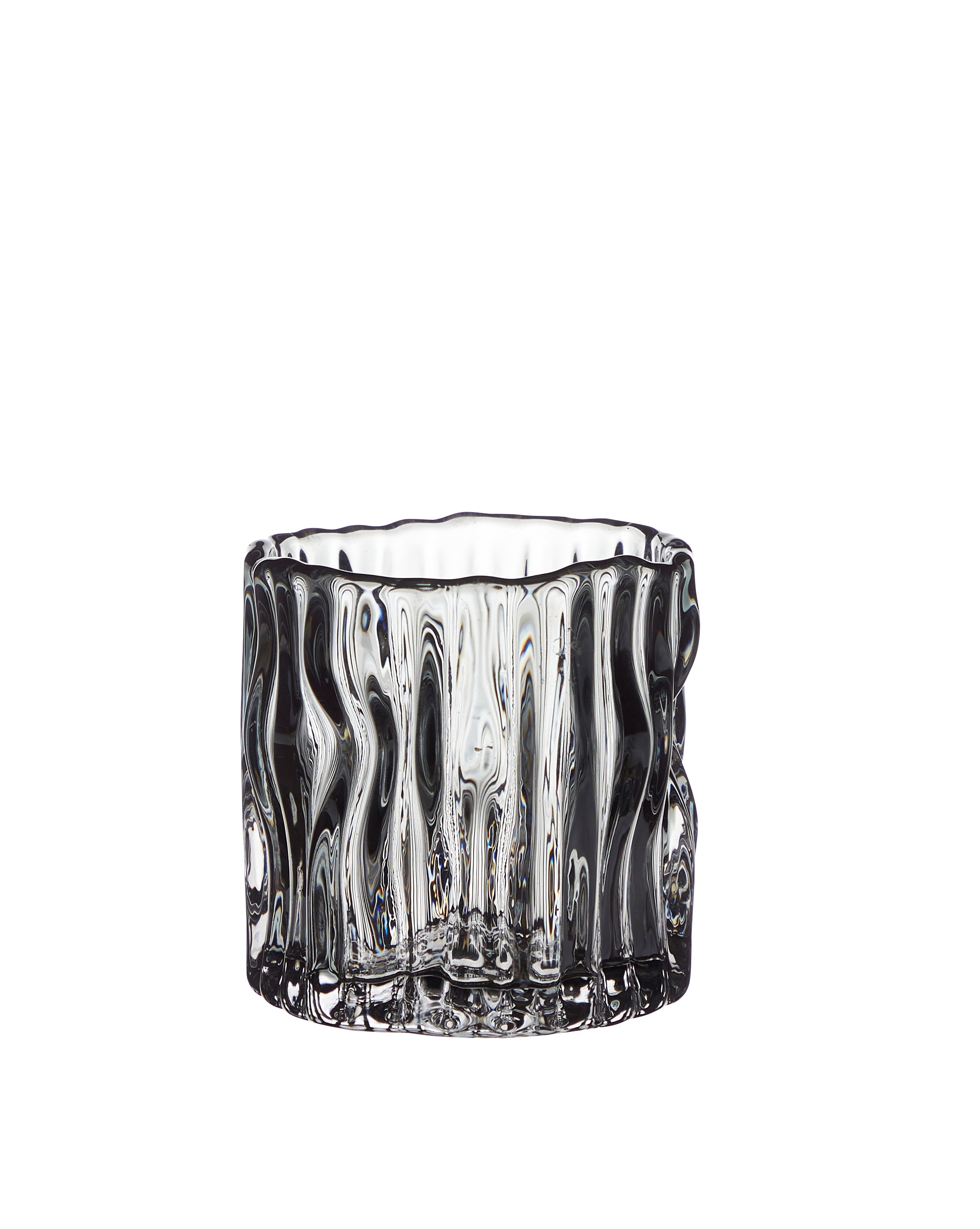 Ljuslykta i rökfärgat glas. Liten 10 cm - 3