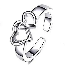 Tåring "Two Hearts" i 925 Sterlig Silverplätering
